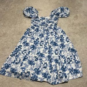 A&F Emerson Poplin Puff Sleeve Midi Dress